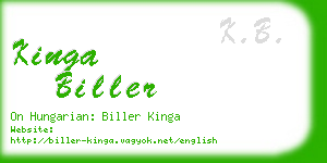 kinga biller business card